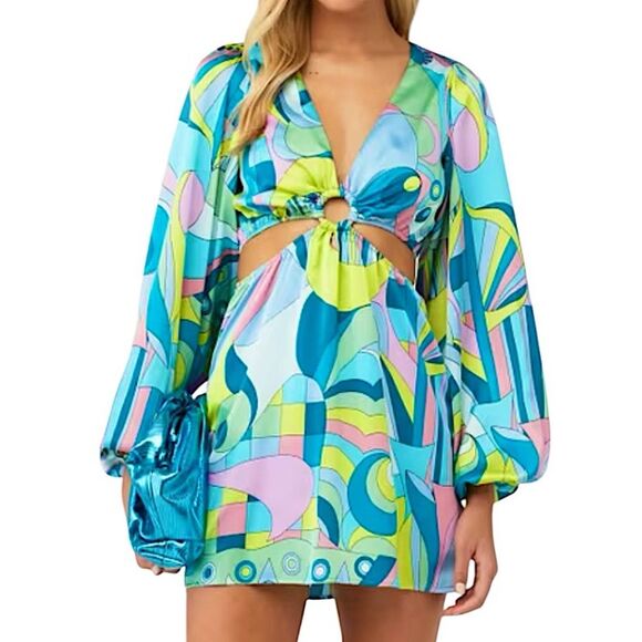 Show me your MUMU Go Out Go Go Luxe women’s medium Cut Out Mini Dress - Picture 1 of 8